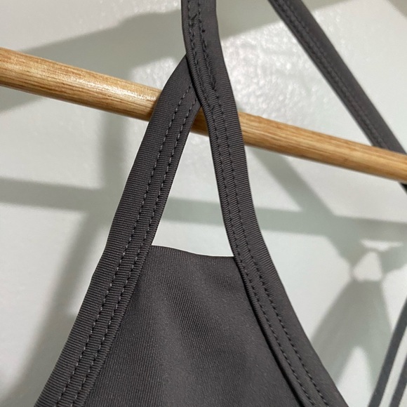 MARIKA Laser Cut Steel Grey Sport Bra Low Impact Yoga Workout Bra Sz XL - Picture 8 of 15